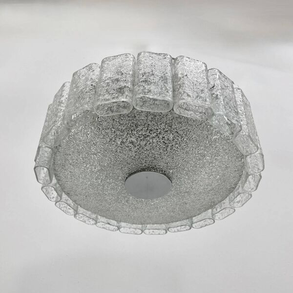 Plafonnier en tubes de verre du milieu du siècle par Doria Leuchten, Allemagne, années 1960.