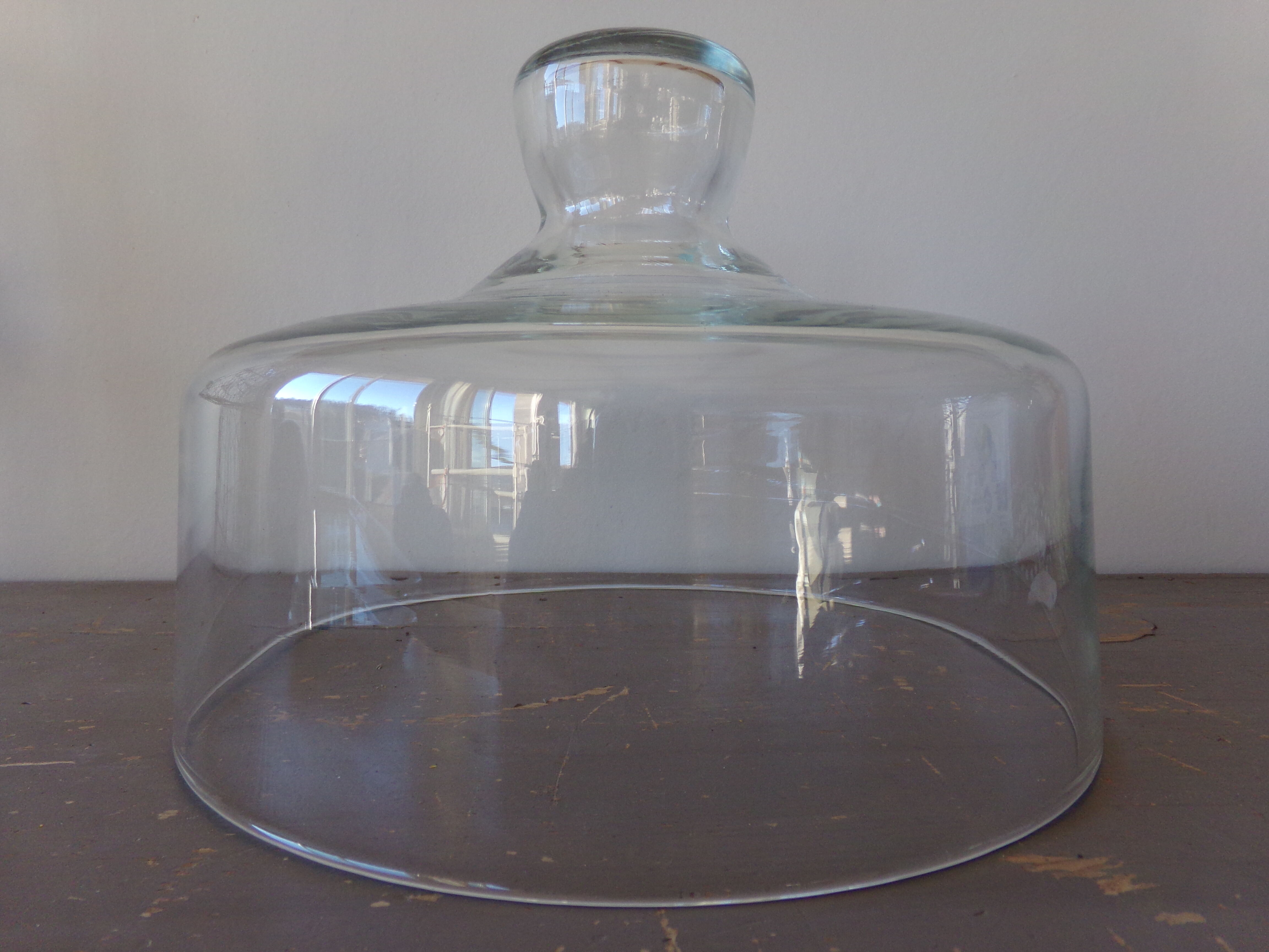 Large old thick glass bell