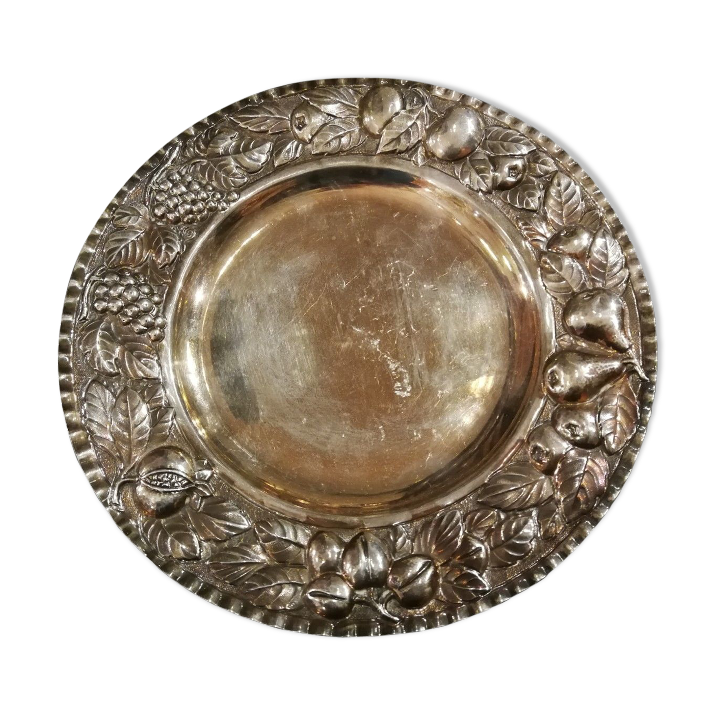 Flat solid silver hallmarks Minerva 950/1000