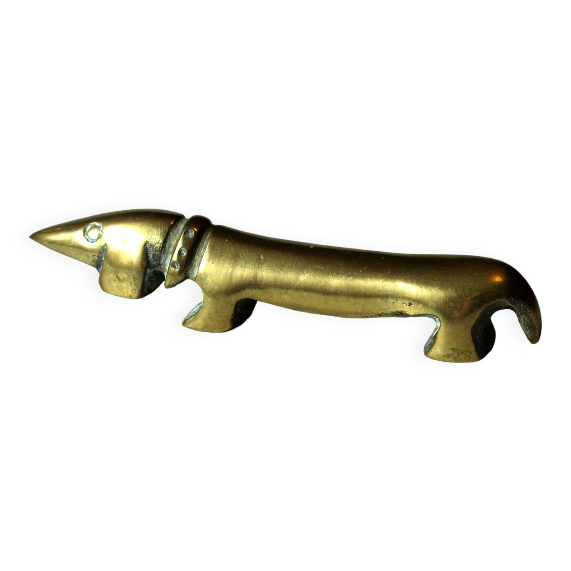 Brass dog paperweight, vintage from the 1970s