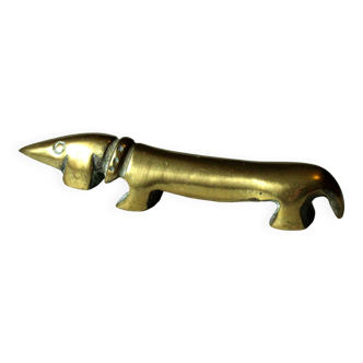 Brass dog paperweight, vintage from the 1970s