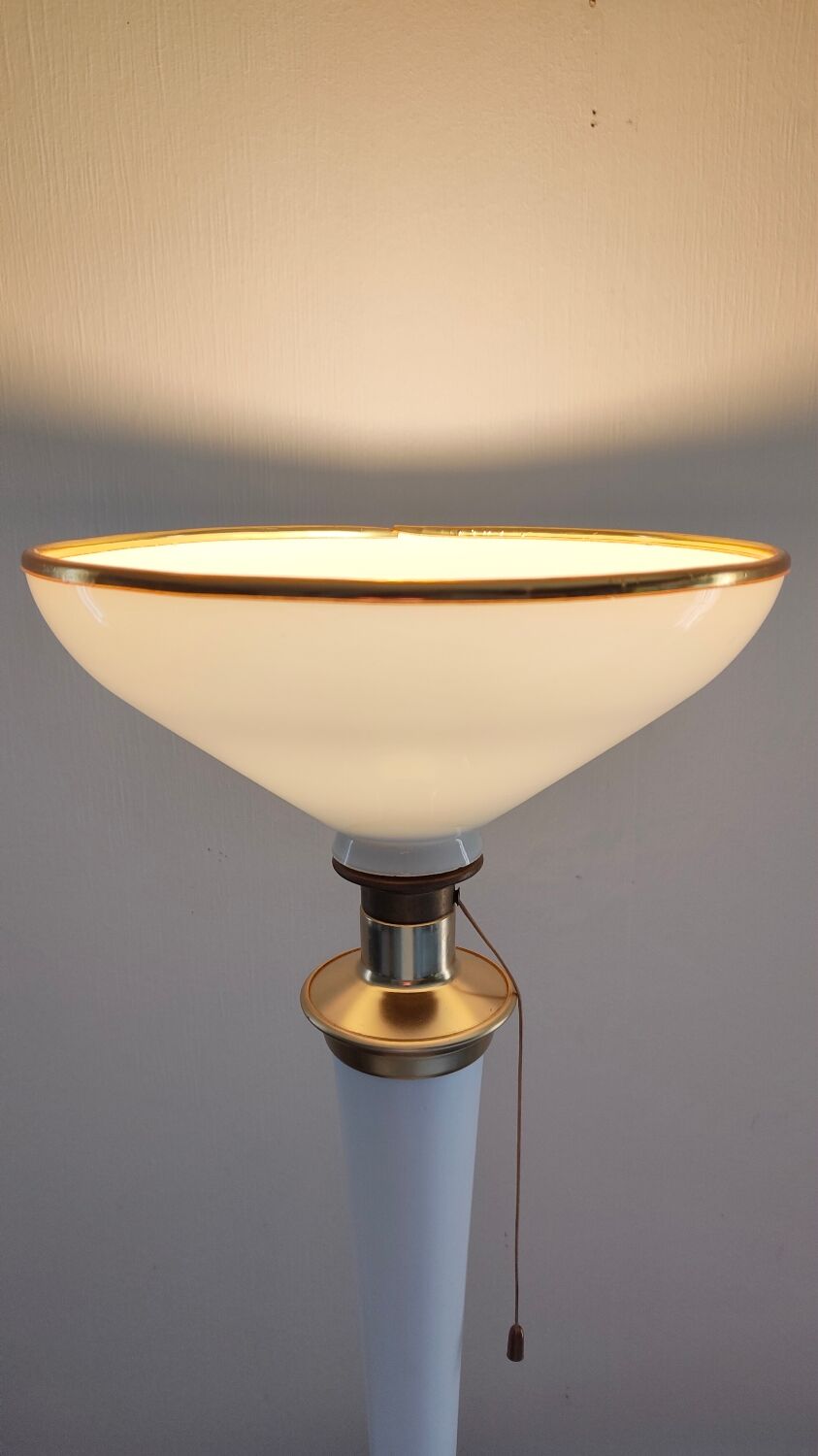 Art deco lamp lita 1960 white and brass