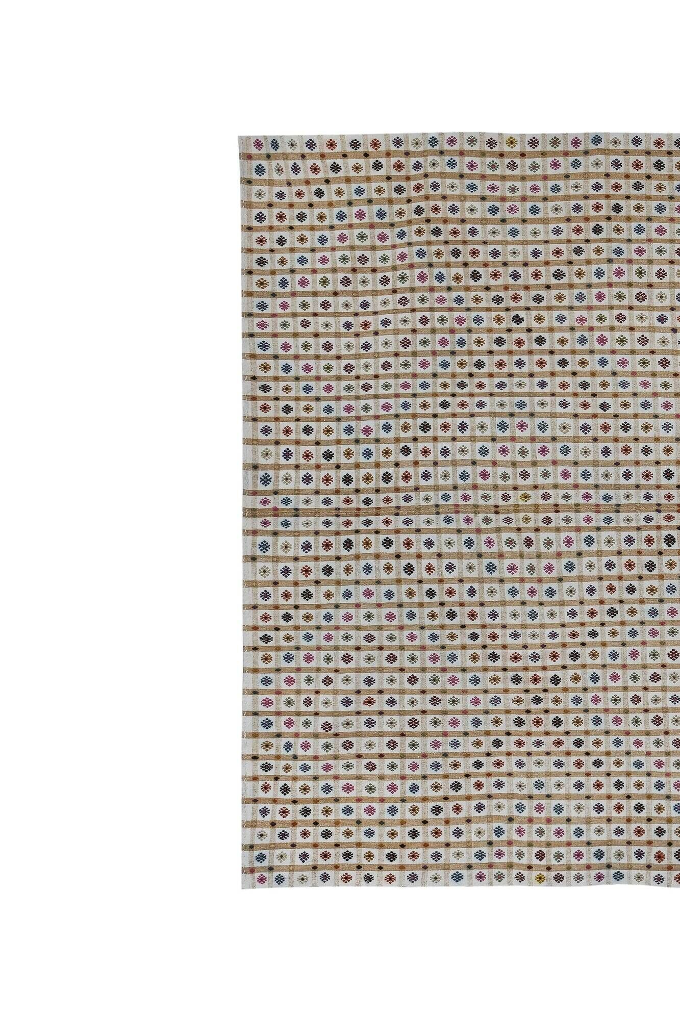 Vintage Turkish kilim, handwoven, 230x305 cm.