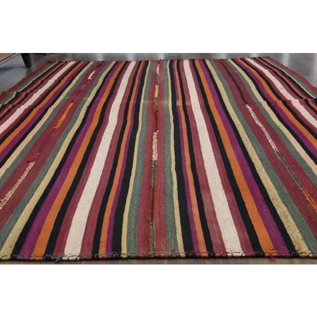1970s vintage Turkish Oushak handmade wool cotton red area rug 170x270