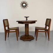 Ancienne table en bois de bistrot années 40/50 vintage finition laiton