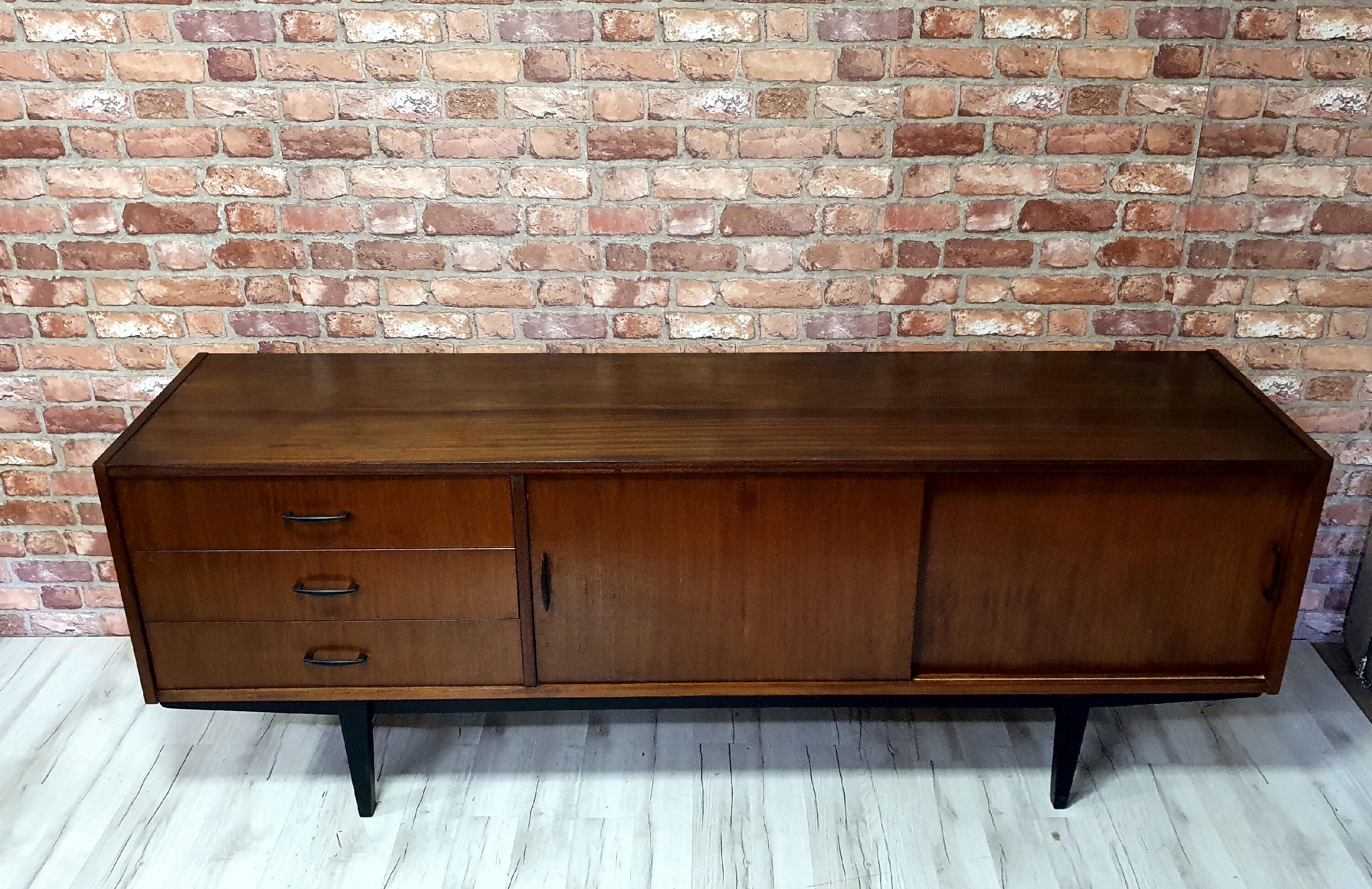 Renovated chest of drawers, Violetta sideboard, 1970s Poland