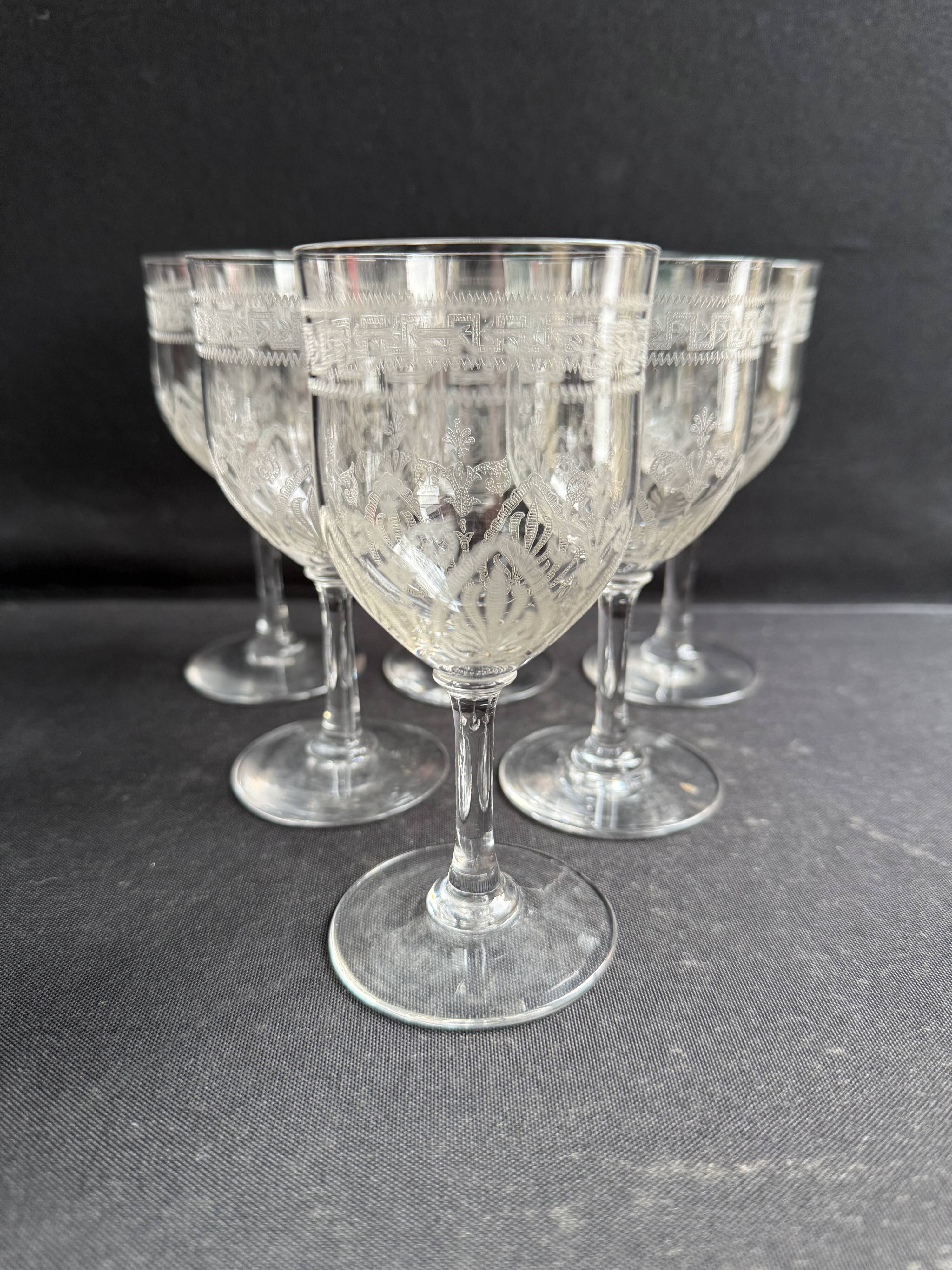 6 White wine glasses – Saint Louis Pasteur service