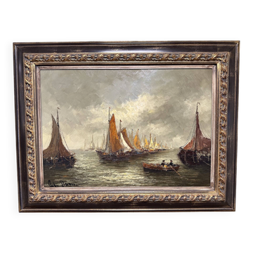 Oil on canvas painting from Dutch artist Peter Brouwer 1935-2010