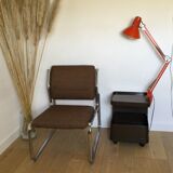 Vintage 60/70s chrome and fabric chair