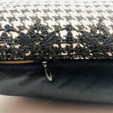 Rectangular cushion, cover and insert, black and white. Alexandra model