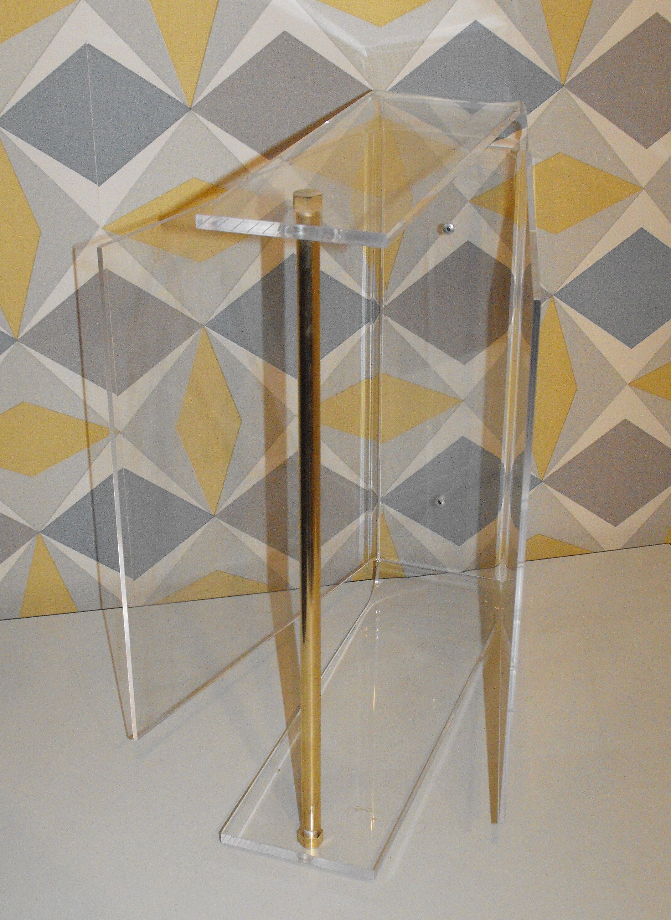 David Lange Plexiglas magazine racks .