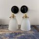 Pair of glass and ceramic wall lights