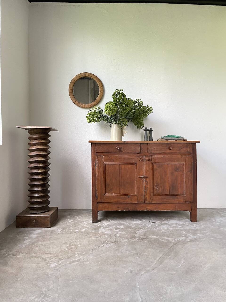 Jam cabinet, folk art furniture, oak, 19th century