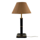 Vintage table lamp in black lacquer and gold metal, fluted column.