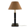 Vintage table lamp in black lacquer and gold metal, fluted column.