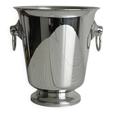 Shiny stainless steel champagne bucket
