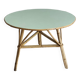 Table basse vintage en rotin relookée