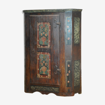 Armoire peinte à la main allemande de 1812