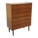 Scandinavian "tallboy" chest of drawers in teak, Denmark, 1960.