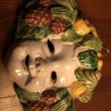Set of 4 bacchus masks four seasons italy ceramic