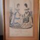 Set of 2 golden frames old engraving "Petit courier des Dames" "journal des Demoiselles"