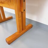 Charlotte Perriand Les Arcs vintage rectangular pine dining table from the 60s 70s