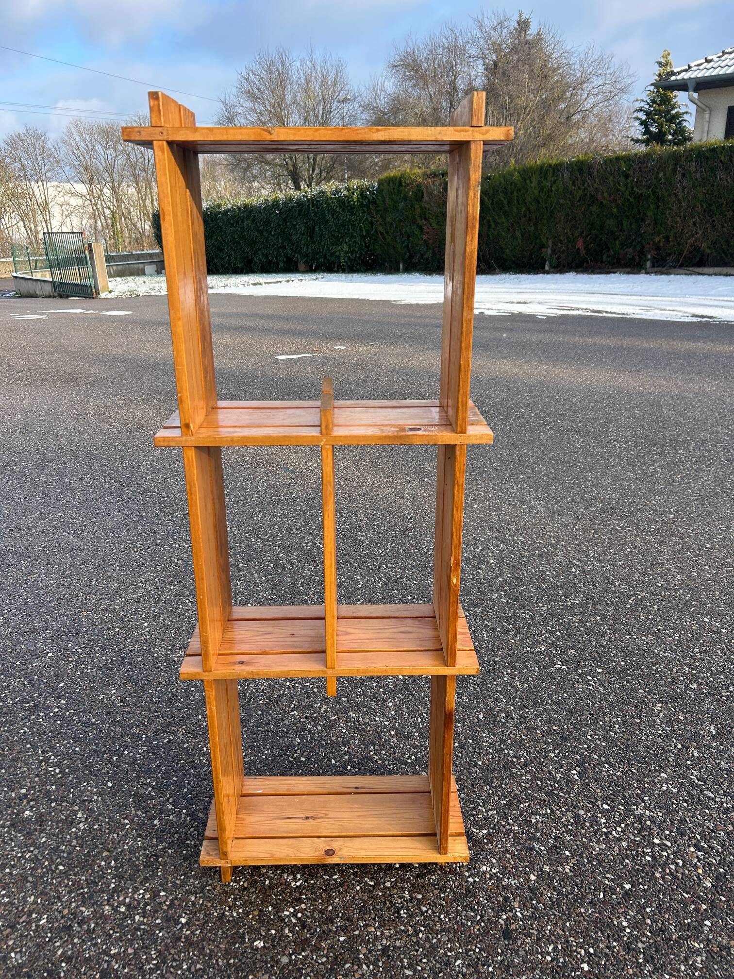 brutalist pine shelf 1970