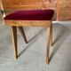 Tabouret de piano en bois et velours 1970’s