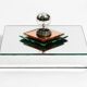 Stunning  large 1980s Italian mirror ceiling lamp in Postmodern design