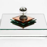 Stunning  large 1980s Italian mirror ceiling lamp in Postmodern design