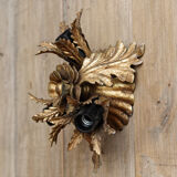 Vintage wall lamp, golden metal