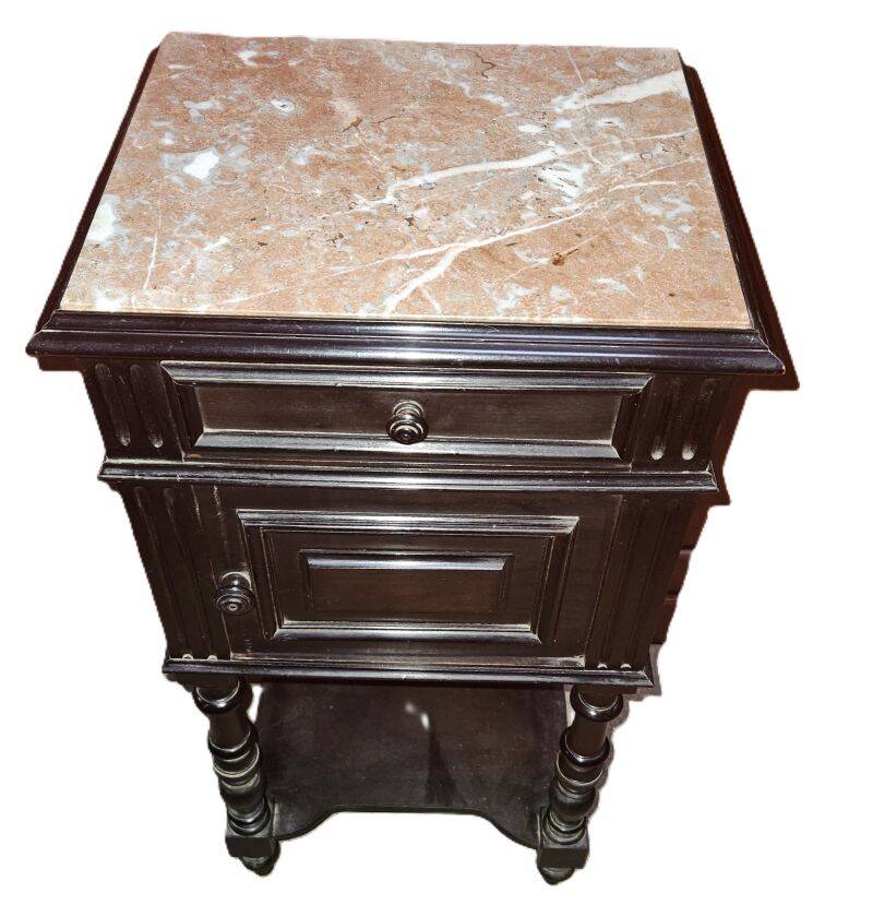 Napoleon III Style Nightstand Blackened Wood