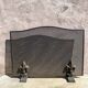 Fireplace screen in metal with cast iron fleur-de-lis.