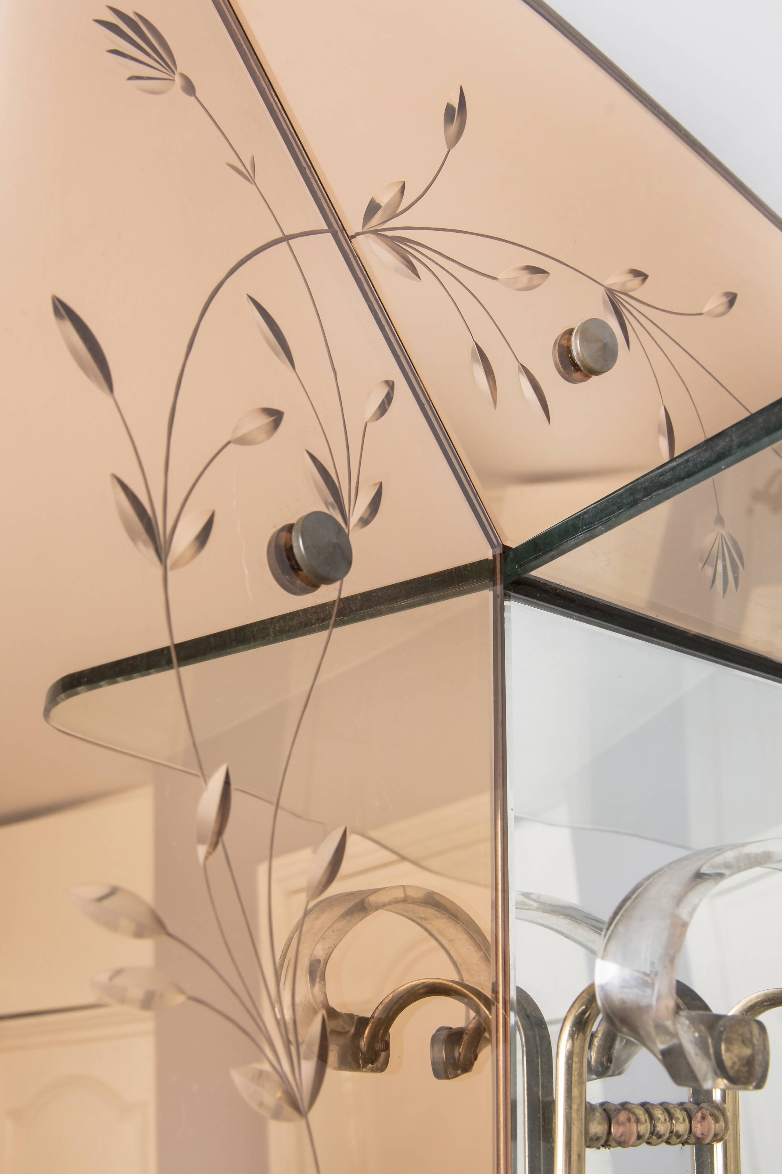 Mirror - venetian art-deco coat holder 126x193cm