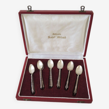 12 sugar spoons Saint Medard silver metal