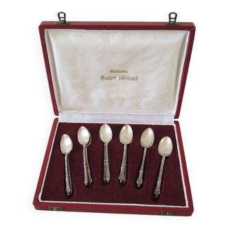 12 sugar spoons Saint Medard silver metal