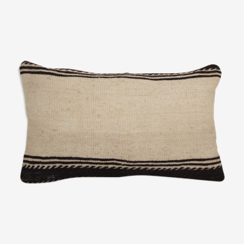 Natural Kilim Pillow, Handwoven Turkish Kilim Pillow, Floor Cushion Cover, Decorative Throw Pillow