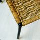 Black steel and wicker side table by Carl Auböck, mid-century.