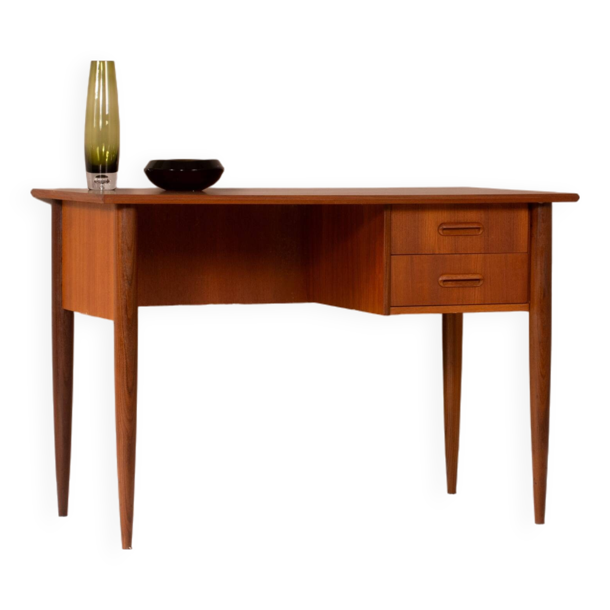 Scandinavian teak desk, 2 drawers