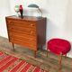 Scandinavian vintage chest of drawers with 4 exotic teak-style wooden drawers 1950 1960
