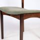 Set Of 12 Dining Chairs Made In Rosewood And Green Fabric