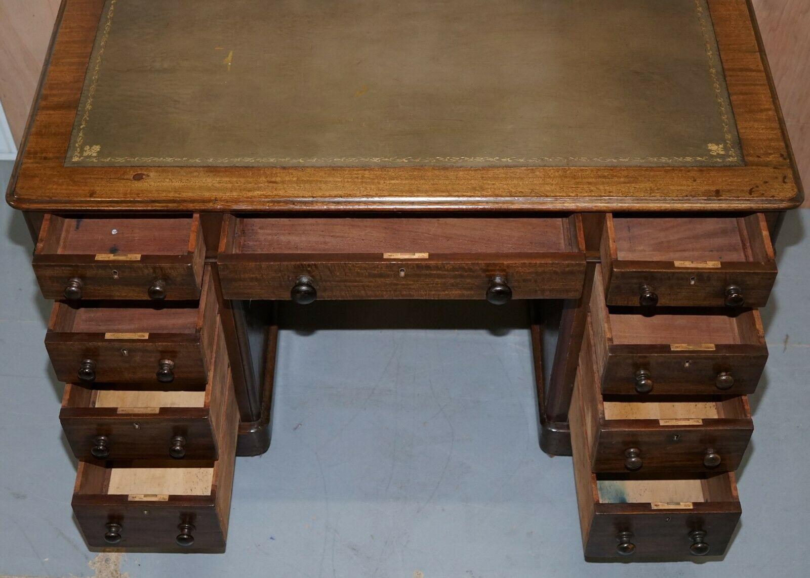 Victorian desk with two columns, hardwood, with VR locks, 1860.