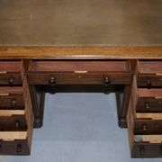 Victorian desk with two columns, hardwood, with VR locks, 1860.