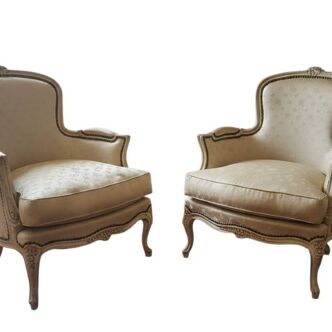 Paire de fauteuils style Louis XV, XIXème s.