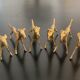 6 lioness-shaped brass knife holders