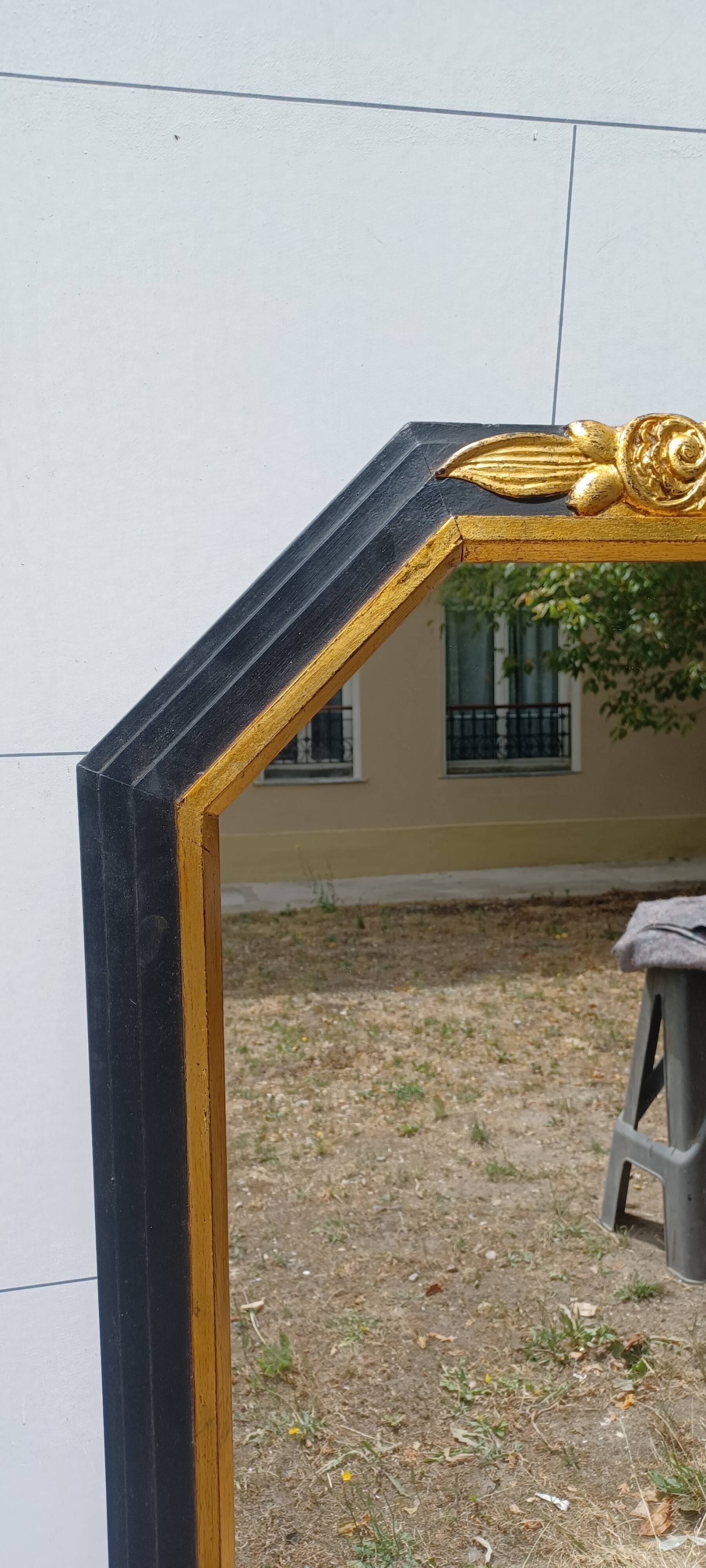 Black and gold art deco style mirror - 110cm x 78cm