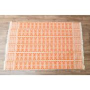 1970s Vintage Turkish Handmade Wool Cotton Orange Kilim Rug 112x180