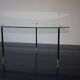 Vintage glass and black-painted brass side table