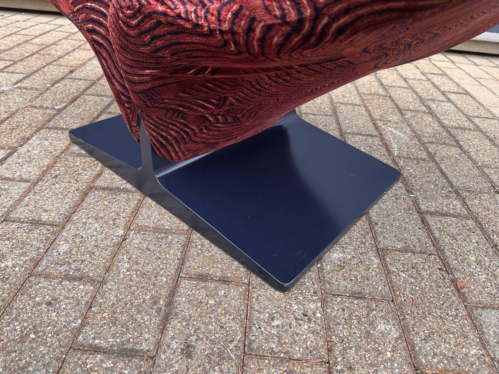 Artifort Ribbon chair by Pierre Paulin + Ottoman, Pierre Frey fabric