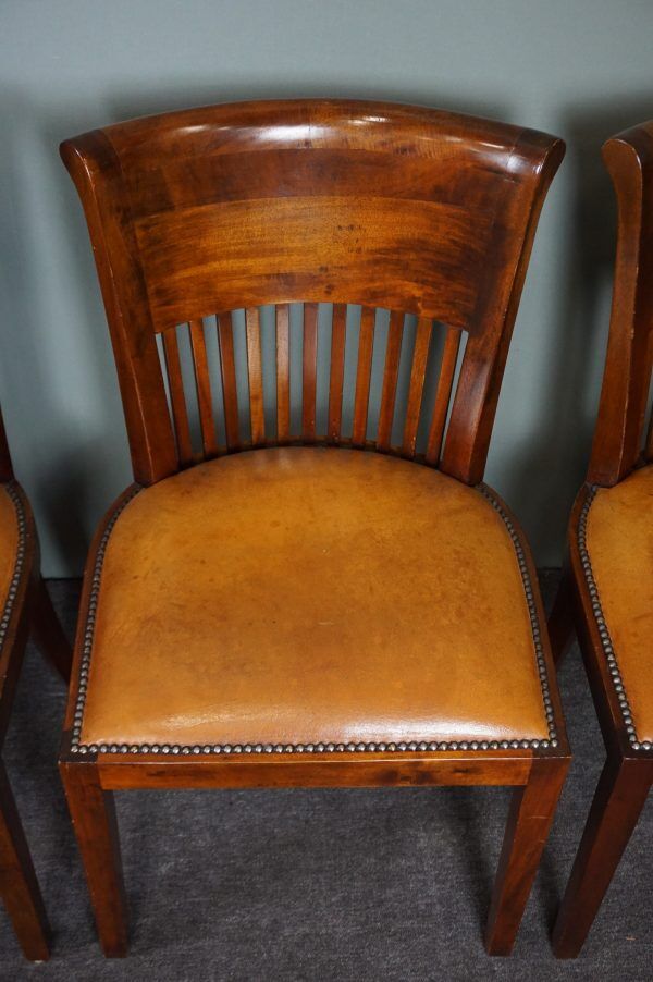 Set of 6 leather dining chairs